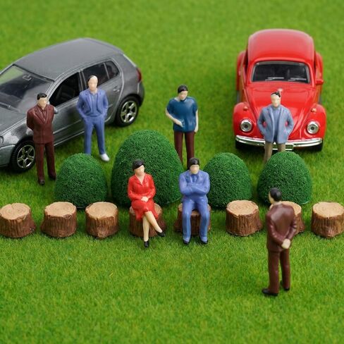 50pcs Mini People Figurines 1:50 Scale Mini Architectural Painted Figures Model Standing and Seated Passengers for O Scale Model Train Railway Layout Scenery Diorama in Kuwait