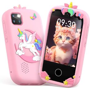 Kids Smart Phone for Girls, Toddler Phone Toy with Dual Camera, 2.8" Touchscreen, 18 Games, MP3, Learning & 32GB Card, Christmas Birthday Gift for Ages 3-10, Toddler Girl Toys in Kuwait
