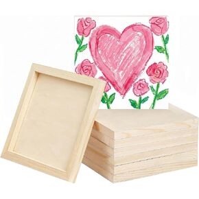 6 Pack Unfinished Blank Wood Panel Boards, Natural Wooden Painting Canvas for Oil, Acrylic Paint, Paint Pouring, DIY Art Crafts Projects (12 * 12inch) in Saudi Arabia