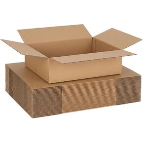 صناديق شحن CRUGLA مقاس 12 × 12 × 4 25 عبوة، صناديق من الورق المقوى المموج باللون البني مع قفل جانبي وشريط مزدوج الجوانب مطبق مسبقًا، صناديق بريد التعبئة سهلة التجميع لشحن الأعمال الصغيرة in Kuwait