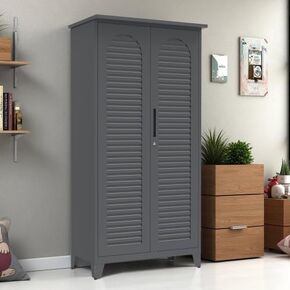 Virubi Metal Tool Storage Cabinet with Shelves, Pegboard & Hanging Rods,Wall-Mountable Space-Saving Design,Lockable.for Garage, Warehouse, Garden, Office, Slate (73'' Tall + Slate + Steel) in Saudi Arabia