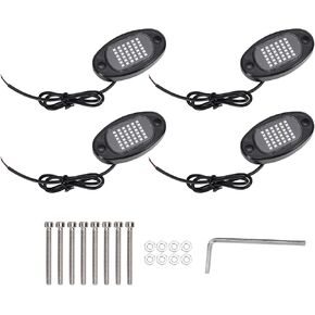 مصابيح LED للسيارات من Keenso Underglow، 36-LED مصابيح تحت الجسم IP68 مقاومة للماء مع سلك نحاسي من الألومنيوم PCB 11-Core لشاحنة السيارة ATV UTV SUV (أحمر) in Kuwait