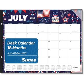 SUNEE Desk Calendar 2026 Large 22x17 from July 2026 to December 2027, Extra Large Desktop Monthly Calendar Pad 18 Months For Teacher or Office, Desk Top, Seasonal in Kuwait