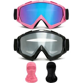 2 حزمة من نظارات الدراجة النارية Dike Bike Goggles ATV لركوب الدراجات النارية مع 2 قناع باندانا قابل للتنفس in Kuwait
