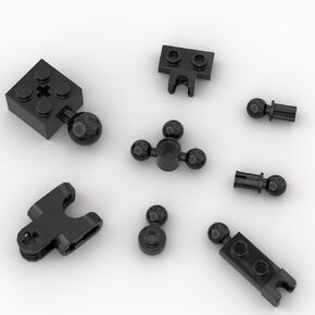 100 Piece Classic Building Black Ball Joint Plate Bulk, 8 Sizes Model Ball and Socket Joints, Compatible with Lego Parts and Pieces(Black) in Kuwait
