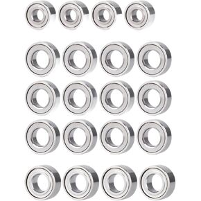 Qianly 20 Pieces RC Car Bearing Selection Metal Replacement Set Remote Control Car DIY Parts Crafted for Reliability Upgrades Accessories Suitable for in Kuwait