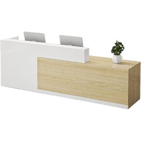 مكتب استقبال حديث مع درج آمن ودعم لوحة المفاتيح - مثالي للمكاتب والمحلات التجارية والصالونات والفنادق وقاعات المدخل (أسود على اليسار، 120 سم) in Kuwait