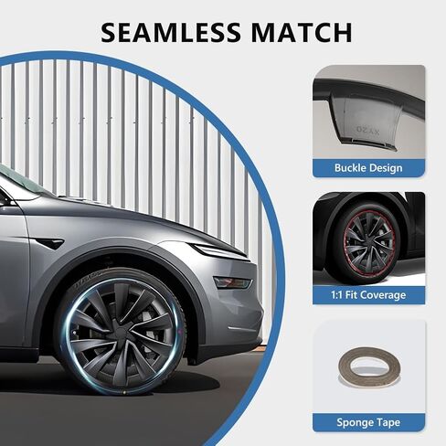 20 inch Wheel Rim Protector Compatible with TES-la Model Y 2025 2026 (Refreshed Juniper Only), [Black] Car Tire Trim Rings Rim, ABS Hubcaps Wheel Cover, 4 PCS in Saudi Arabia