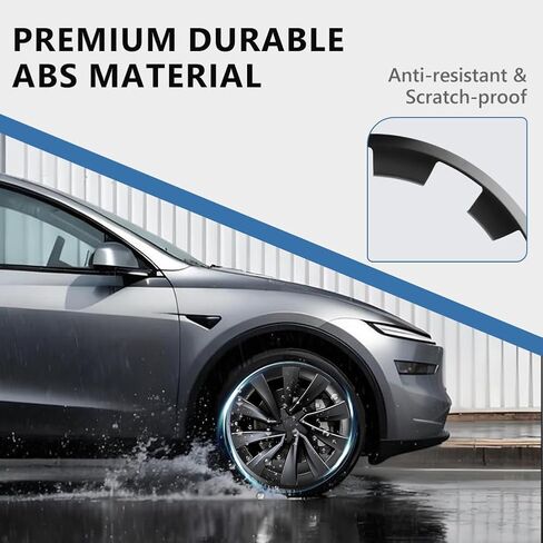 20 inch Wheel Rim Protector Compatible with TES-la Model Y 2025 2026 (Refreshed Juniper Only), [Black] Car Tire Trim Rings Rim, ABS Hubcaps Wheel Cover, 4 PCS in Saudi Arabia