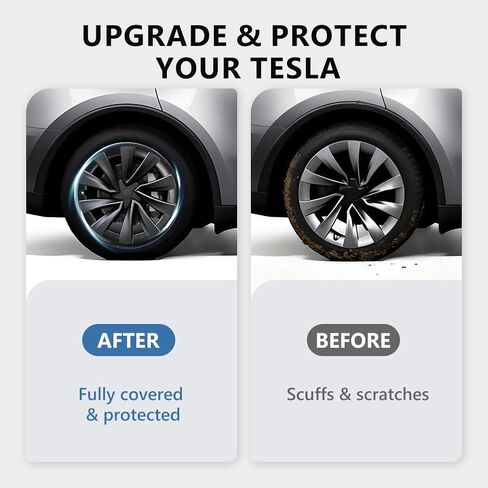20 inch Wheel Rim Protector Compatible with TES-la Model Y 2025 2026 (Refreshed Juniper Only), [Black] Car Tire Trim Rings Rim, ABS Hubcaps Wheel Cover, 4 PCS in Saudi Arabia