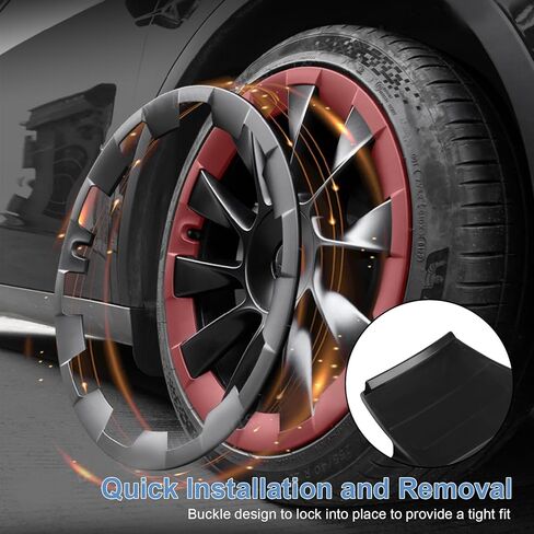 20 Inch Wheel Rim Protector for Tesla Model Y ABS Rim Guard Rim Hubcap Cover Car Protection Tire Trim Rings for Model Y Exterior Accessories Matte Black, 4 Pack in Kuwait