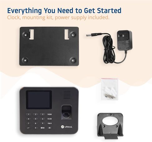 uAttend RE2000 Biometric Time Clock for Employees – Fingerprint + PIN Punching, Wi‑Fi Cloud Time & Attendance System with Offline Storage, Payroll-Ready – Small Business Time Tracking in Kuwait