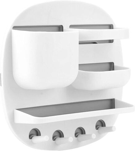Wall Mount Shelf Accessories Organizer Self-Stick Bedside Storage Organizer for Earphone, Cell Phone Next to Bed & Table Dorm Wall Organizer Bed Shelf Bedside Phone Shelf Side Shelf(white) in Saudi Arabia