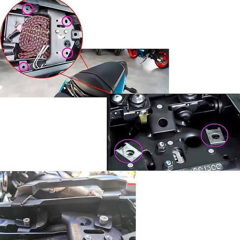 Motorcycle Rear Passenger Grab Bar Handle Rail Compatible with Yamaha YZF-R3 (2019-2022) MT-03 (2020-2022) MT-25 (2018-2021) YZF-R25 (2018-2021) Side Grips (Black) in Saudi Arabia