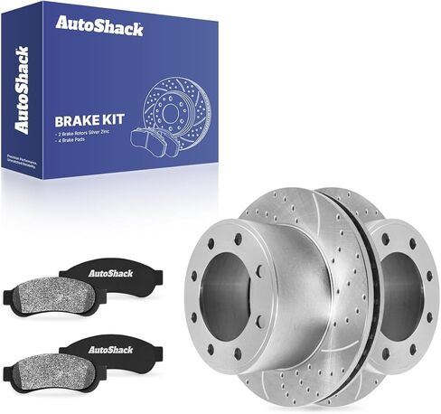 AutoShack Rear Brake Rotors Ceramic Brake Pads | Replacement for 2005-2012 Ford F-350 Super Duty 2008-2012 F-250 Super Duty 5.4L 6.0L 6.2L 6.4L 6.7L 6.8L V8 4WD RWD | 6-PC Brake Kit in Saudi Arabia