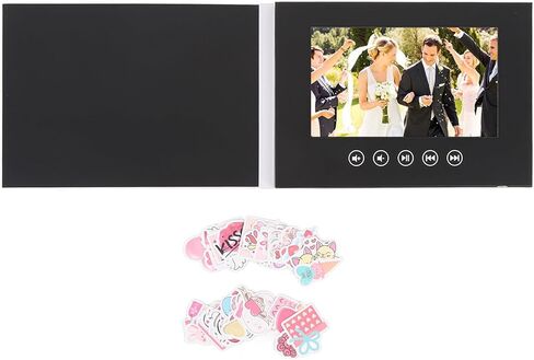 Video Brochure with LCD Display, 720P Digital Greeting Card Gift Video Book for and Photos for Weddings, Anniversaries, and Custom Greetings, 128M, 500mAh (5inch) in Saudi Arabia