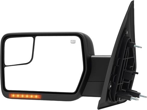 مرآة سحب جانبية للسائق متوافقة مع فورد F150 2004-2014، مرآة جانبية مع إشارة انعطاف ساخنة للطاقة، ضوء بركة قابل للطي يدويًا، شريط عاكس، يسار in Kuwait
