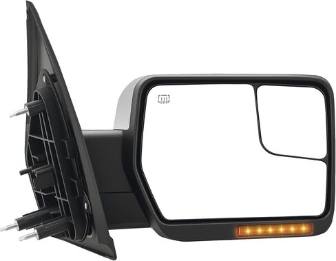 مرآة سحب جانبية للسائق متوافقة مع فورد F150 2004-2014، مرآة جانبية مع إشارة انعطاف ساخنة للطاقة، ضوء بركة قابل للطي يدويًا، شريط عاكس، يسار in Kuwait