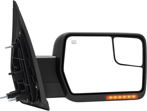 مرآة سحب جانبية للسائق متوافقة مع فورد F150 2004-2014، مرآة جانبية مع إشارة انعطاف ساخنة للطاقة، ضوء بركة قابل للطي يدويًا، شريط عاكس، يسار in Kuwait