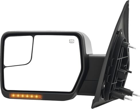 مرآة سحب جانبية للسائق متوافقة مع فورد F150 2004-2014، مرآة جانبية مع إشارة انعطاف ساخنة للطاقة، ضوء بركة قابل للطي يدويًا، شريط عاكس، يسار in Kuwait