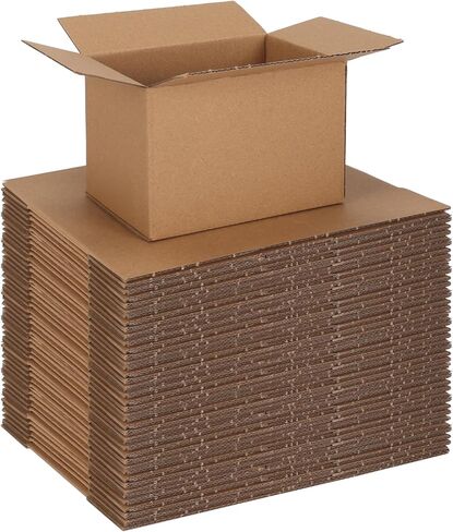 50 عبوة من صناديق الشحن مقاس 6 × 4 × 4 للشركات الصغيرة، صناديق من الورق المقوى المموج السائبة للشحن والتعبئة البريدية in Kuwait