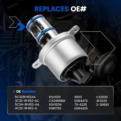 صمام EGR EGV1031 متوافق مع Ford 6.0L Powerstroke (2005-2007 F-250/F-350 Super Duty) | يستبدل Motorcraft 5C3Z-9F452-AA، الدولي EGV1034 | يناسب السلسلة E 6.0L و6.8L V10 in Kuwait