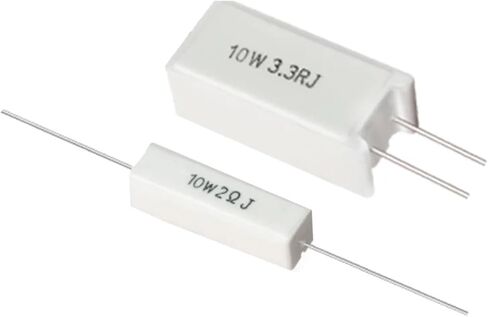 10PCS 10W Cement Ceramic Resistance Power Resistance 5% 0.1~100K 0.01 0.25 10 0.33 0.5 1 2 4.7 5 8 10 15 20 25 30 100R 1K 10KOhm(Vertical 5.1 Ohm) in Saudi Arabia