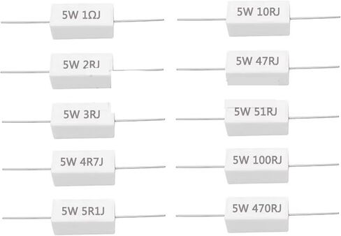 10PCS 5W 5% Cement Resistor Power Resistance 0.1~100K 0.1R 0.5R 1R 10R 100R 0.22 0.33 0.5 1 2 5 8 10 15 20 25 30 100 1K 10Kohm(5W 680R) in Kuwait