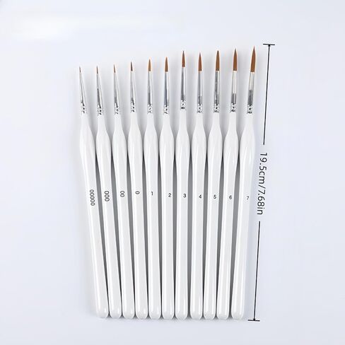 11pcs Fine Detail Micro Brushes Kit, White Gourd Handle, Thin & Precise for Acrylic Paint, Miniature Painting and Small Scale Modeling in Kuwait