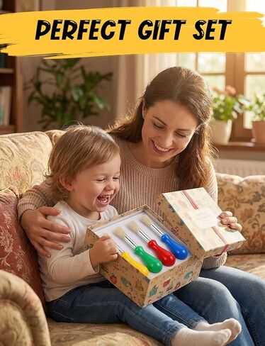 YGAOHF 8 Pack Chubby Paint Brushes for Kids, Easy Grip Jumbo Paintbrushes with Colorful Plastic Handles, Washable Round Tip for Baby Toddler Preschool, Classroom Art Supply, Bulk Painting Kit in Kuwait