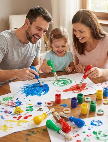 YGAOHF 8 Pack Chubby Paint Brushes for Kids, Easy Grip Jumbo Paintbrushes with Colorful Plastic Handles, Washable Round Tip for Baby Toddler Preschool, Classroom Art Supply, Bulk Painting Kit in Kuwait