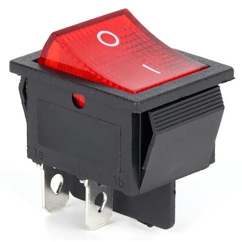KCD4 الروك التبديل DPST 4 دبوس، الأحمر مضيئة على إيقاف التبديل، الثقيلة 20A 125V 16A 250V، 2 حزمة in Kuwait