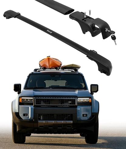 قضبان متقاطعة لحامل السقف 330 رطل تناسب 2025 2026 2010-2024 Toyota 4Runner SR5 TRD محدودة من البلاتين، قضبان شحن شديدة التحمل قابلة للقفل، قضبان متقاطعة من الألومنيوم على السطح مع حلقات ربط للأسفل لدراجة الكاياك in Kuwait