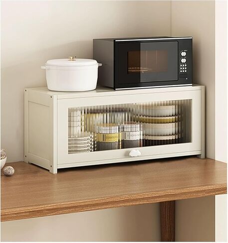 Large Acrylic Display Cabinet with Natural Bamboo Frame, Durable Toy Storage Shelf for Living Room, 40x106cm Organizer with Strong Load-Bearing Capacity in Saudi Arabia