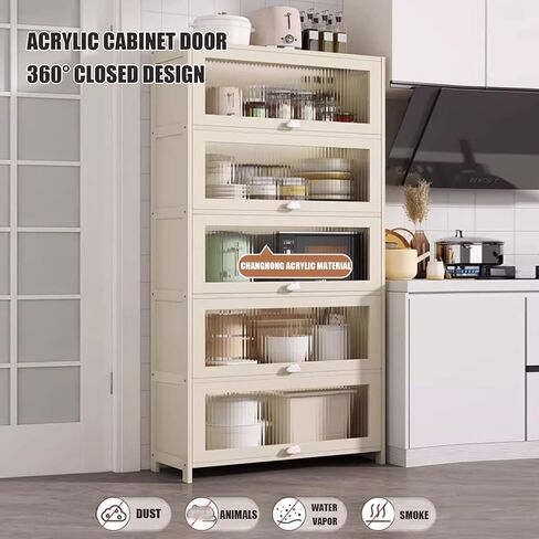 Large Acrylic Display Cabinet with Natural Bamboo Frame, Durable Toy Storage Shelf for Living Room, 40x106cm Organizer with Strong Load-Bearing Capacity in Saudi Arabia