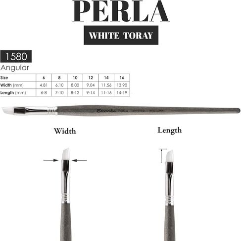 Speedball Art Products Escoda Perla Series Artist Paint Brush Angle, Size 10, White in Kuwait