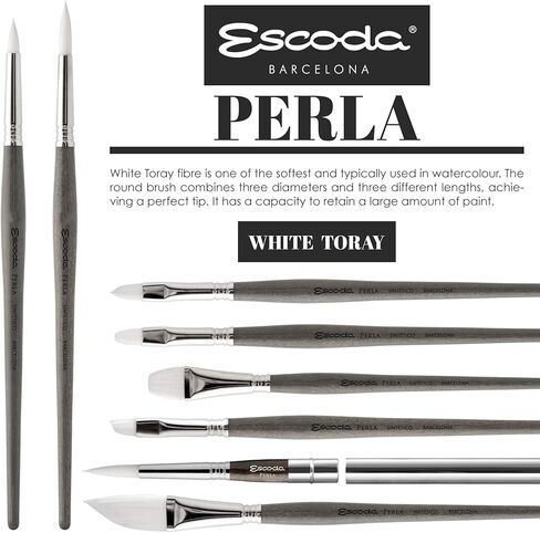Speedball Art Products Escoda Perla Series Artist Paint Brush Angle, Size 10, White in Kuwait