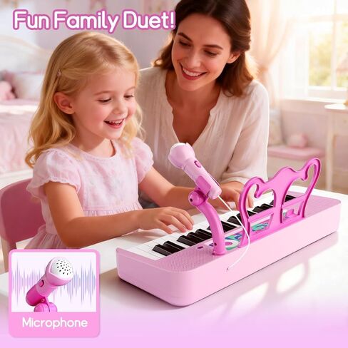 Kids Piano Keyboard Toy with Stool Toddler Girls Pink Toy Piano with Stand for Toddler Birthday Gift for 3 4 5 6 7 Year Old Girl Music Instrument Toys in Kuwait