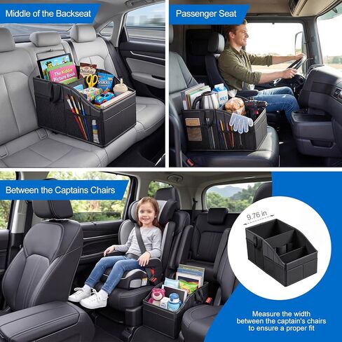 WHHMK Car Storage, Sturdy Leather Car Backseat Organizers, Support Up to 33 LB of Weight Automotive Front Seat Organizer, Floor Organizer and Storage Used for SUV Truck Toy Snack Water Bottle Holder in Kuwait