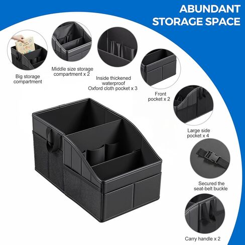 WHHMK Car Storage, Sturdy Leather Car Backseat Organizers, Support Up to 33 LB of Weight Automotive Front Seat Organizer, Floor Organizer and Storage Used for SUV Truck Toy Snack Water Bottle Holder in Kuwait
