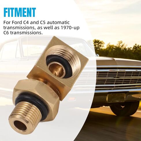 90° Cooler Line Fitting for Ford Mustang C4/C5/1970+ C6 Automatic Transmission, Replace for C4GY7D273A in Kuwait