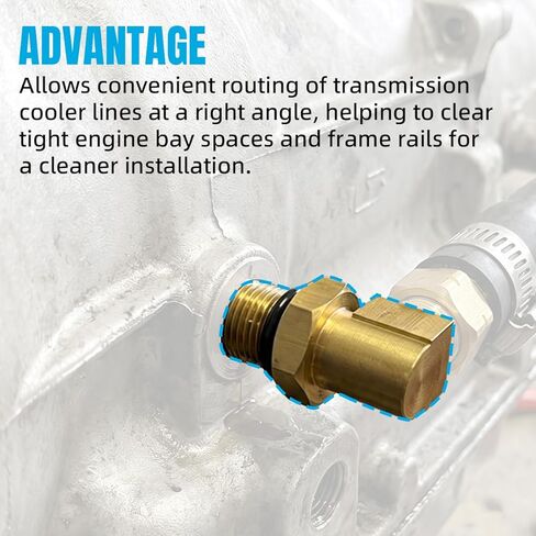 90° Cooler Line Fitting for Ford Mustang C4/C5/1970+ C6 Automatic Transmission, Replace for C4GY7D273A in Kuwait