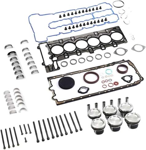 Engine Overhaul Pistons Seals Kit With Bearings And Head Bolt Compatible With 325i 525i Z4 E90 E89 N52B25 11257612982 11247576714 11127555310 in Kuwait