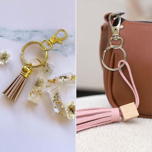 60PCS Keychain Making Supplies, Lobster Claw Clasp with Key Rings, Keychain Making kit Including 30PCS Keychain Clip Hooks and 30PCS Key Chain Rings for Crafts in Kuwait