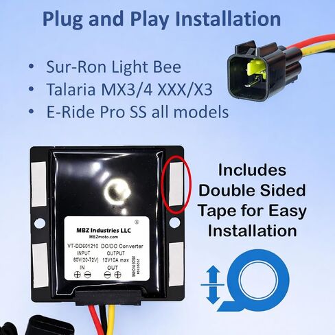 محول تيار مستمر 12 فولت 10 أمبير Mk2 مناسب لـ Sur-Ron Light Bee، Talaria Sting، X3، E-Ride Pro Step Down Buck Converter، منظم جهد التوصيل والتشغيل in Kuwait