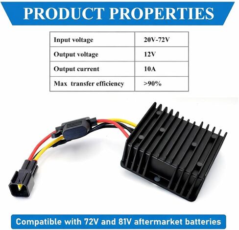 محول تيار مستمر 12 فولت 10 أمبير Mk2 مناسب لـ Sur-Ron Light Bee، Talaria Sting، X3، E-Ride Pro Step Down Buck Converter، منظم جهد التوصيل والتشغيل in Kuwait