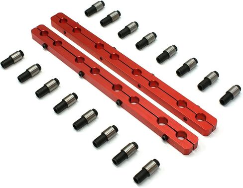 Speedmaster PCE259.1002.01 Compatible with Chevy SBC 350 Rocker Stud Girdle Kit Red With 7/16" Polylock Nuts in Kuwait