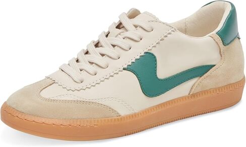 Dolce Vita Women's NOTICE Sneaker, WHITE/GREEN LEATHER, 9.5 in Saudi Arabia