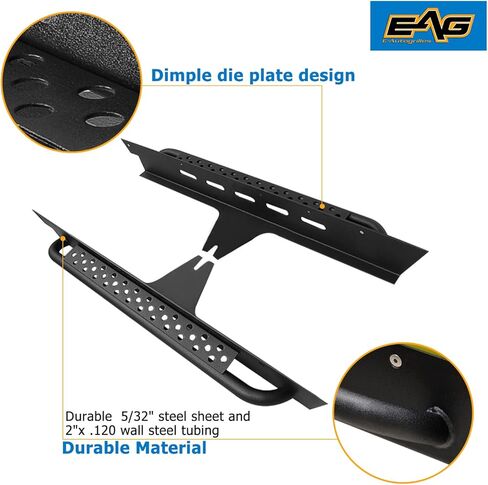 EAG Rock Slider Guards Nerf Bar Side Steps Armor Running Boards Fit for 87-95 Wrangler YJ in Kuwait