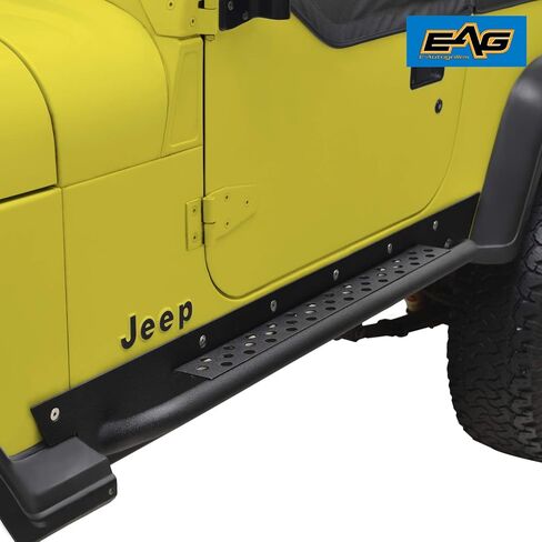 EAG Rock Slider Guards Nerf Bar Side Steps Armor Running Boards Fit for 87-95 Wrangler YJ in Kuwait